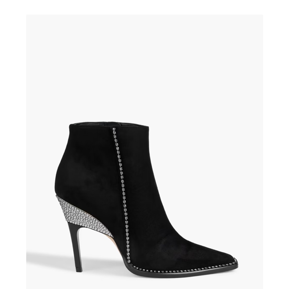 Jimmy Choo Brecken 100 crystal-embellished suede ankle boots Sz 36